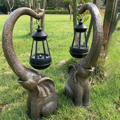 Lampe Solaire Éléphant Clair de Lune