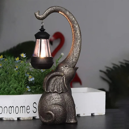 Lampe Solaire Éléphant Clair de Lune