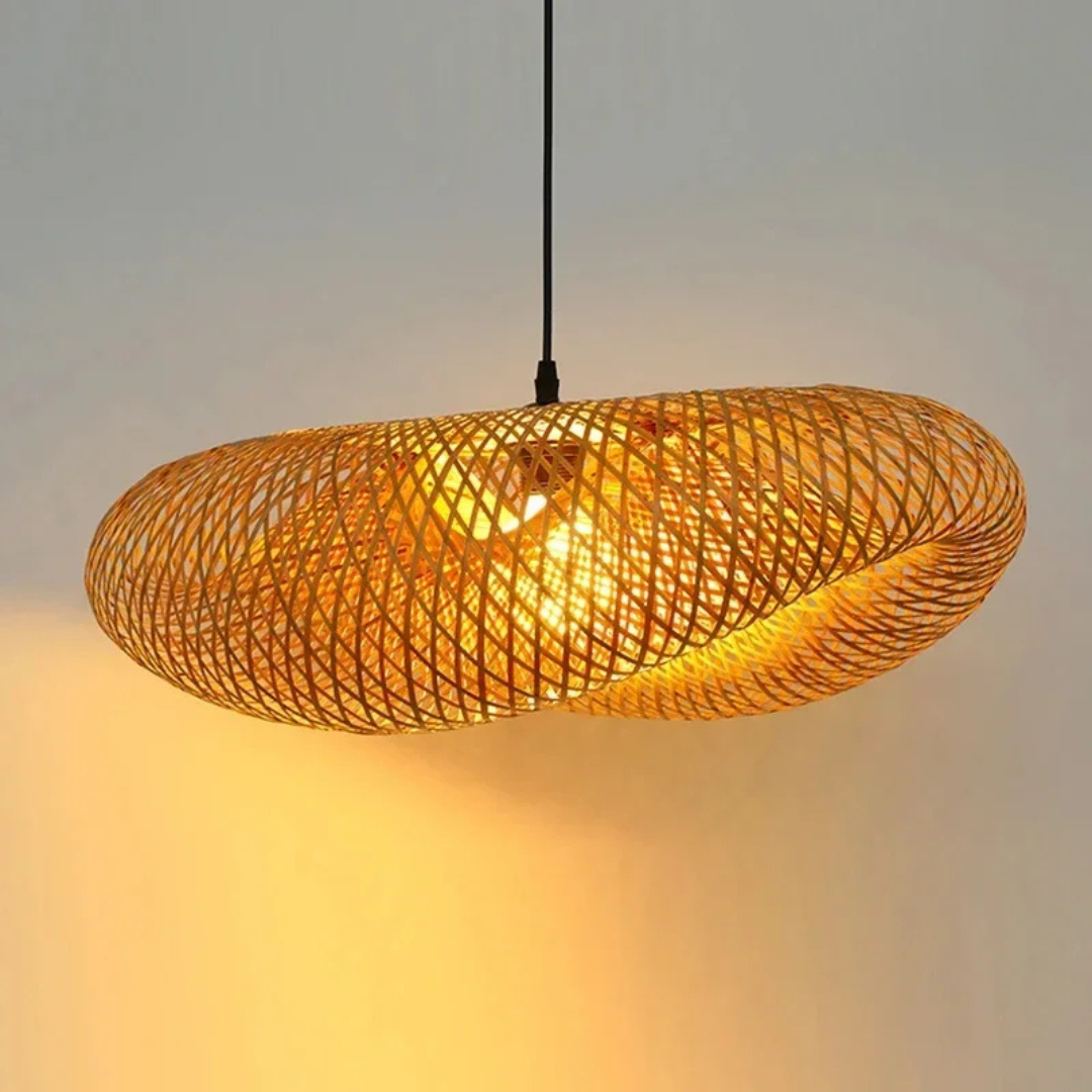 Lustre en Bambou VagueTissé