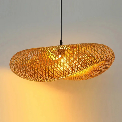 Lustre en Bambou VagueTissé