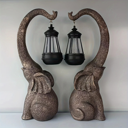 Lampe Solaire Éléphant Clair de Lune